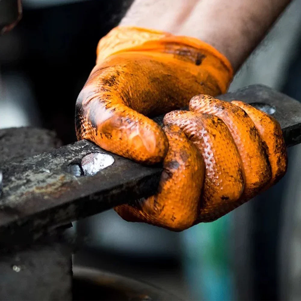 Heavy Duty Orange Nitrile Glov - đánh giá và giá Nitrile Mechanic Glove