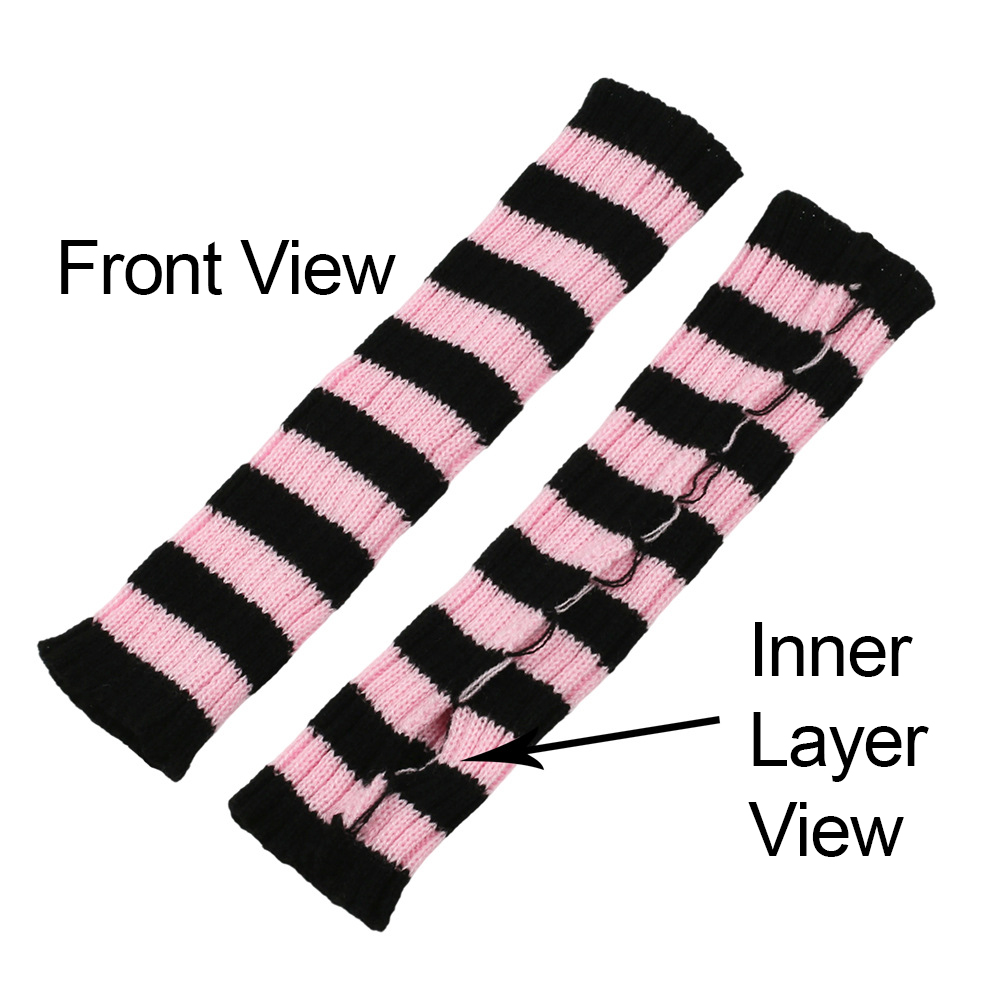 Y2K Striped Fingerless Arm War - đánh giá và giá Fingerless Glove Knit