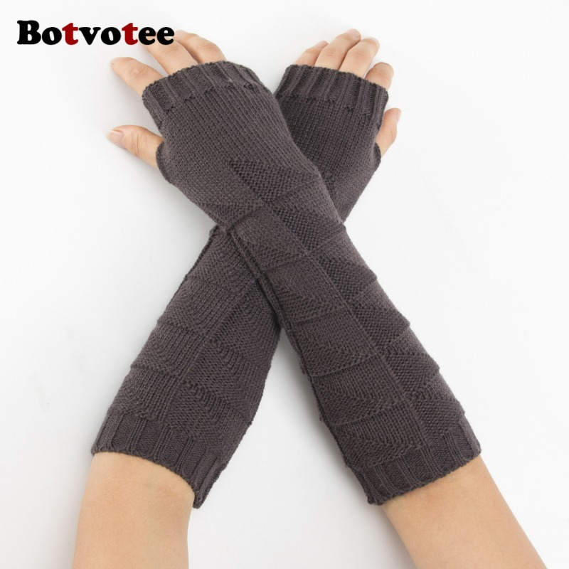 Botvotee Y2k Chunky Knit Arm W - đánh giá và giá Fingerless Glove Knit