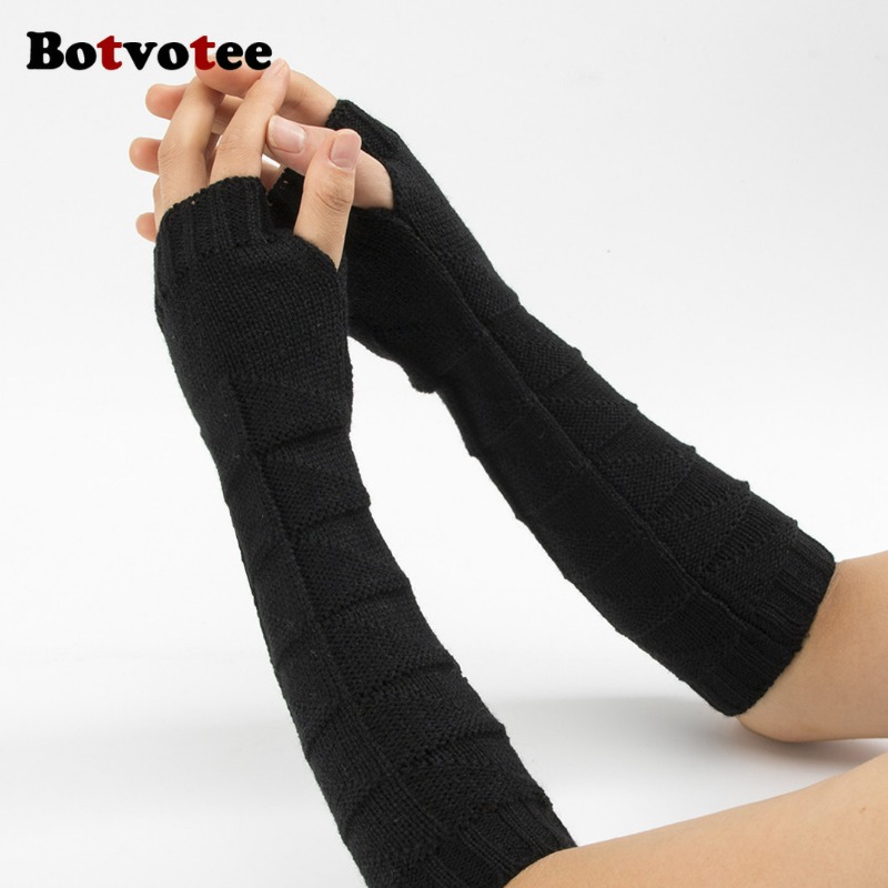Botvotee Y2k Chunky Knit Arm W - đánh giá và giá Fingerless Glove Knit